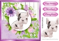 Cute french bulldog puppy with pretty lilac flowers, wooden back ground 8x8
