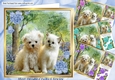 4 Lovely Card fronts of puppies/kittens in the woodland 8x8 Mini kit
