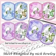 4 Lovely roses on lace with butterflies Bracket cards mini kit