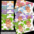 8 Fat Lazy Cats with mice in watercolours (4 A4 & 4 A5) Cards BUMPER KIT