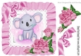 Cute water colour Koala Bear in frill 8x8 frame with pink bow