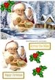 Lovely scene with santa and his milk & cookies in snowball with holly A5