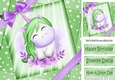 fantasy watercolour unicorn in green star spangled sky with bow 8x8