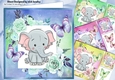 4 Cute Ele Card fronts in frame of roses with butterflies 8x8 mini kit