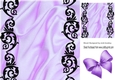 purple satin and ornate black border 8x8 card front