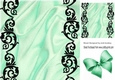 turq satin and ornate black border 8x8 card front