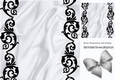 silver satin and ornate black border 8x8 card front