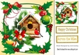 Lovely robin house in holly and berry frame 8x8