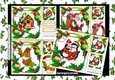  4 Lovely christmas card fronts in holly frames 8x8 Mini kit (set one)