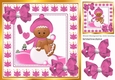 Cute Gingerbread in the  snow  with  pink bows 8x8 (four)