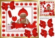 Cute Gingerbread in the  snow  with red bows 8x8 (four)
