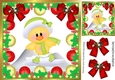 Cute little yellow chick in christmas baubles 8x8 frame (three)