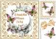 If friends were flowers! pretty flower arrangement/ butterflies 8x8 (four)