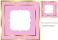 Lovely pink polkadot card front with gold 8x8