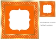 Lovely orange polkadot card front with gold 8x8