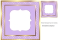 Lovely lilac polkadot card front with gold 8x8