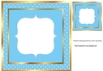 Lovely blue polkadot card front with gold 8x8
