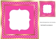 Lovely cerise polkadot card front with gold 8x8