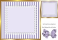 Pretty lilac stripe with lace and bow card front 8x8