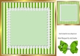 Pretty green stripe with lace and bow card front 8x8