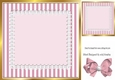 Pretty pink stripe with lace and bow card front 8x8