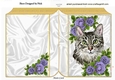Pretty cat with purple roses folded book