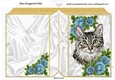 Pretty cat with blue roses folded book