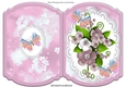 Pretty pink flowers and tropical butterflies bracket card