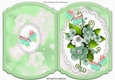 Pretty green flowers and tropical butterflies bracket card