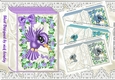  4 Pretty toon  humming birds with flowers and bow folded book mini kit