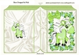 green unicorn wih pretty flowers and bow folded book