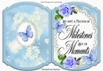 Pretty floral with blue butterflies bracket card with a sentiment