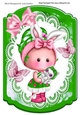 Cute little girl holding her kitten (two) Bracket Card front A4
