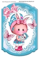 Cute little girl holding her kitten (three) Bracket Card front A4
