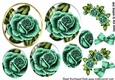 Pretty turq roses, with corner roses circle pyramids