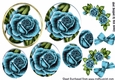 Pretty blue roses, with corner roses circle pyramids