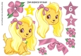 Cute spaniel puppy with pink bow flowers 5/6/7 age stars