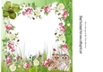 cute fluffyy owls with roses and flowers 8x8 insert/card front