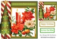 Christmas tree frame with poinsettias and candles 8x8
