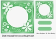 Pretty floral card front/insert 7x7 frame in green