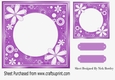 Pretty floral card front/insert 7x7 frame in purple