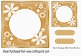 Pretty floral card front/insert 7x7 frame in gold