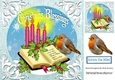 Lovely robin, bible with candles christmas blessings 8x8 (two)