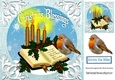 Lovely robin, bible with candles christmas blessings 8x8 (three)