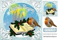 Lovely robin, bible with candles christmas blessings 8x8 (four)