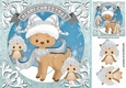 Cute reindeer in silver scarf with owls 8x8