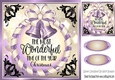 Elegance at christmas lovely black and purple 8x8 card front