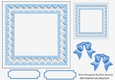 Lovely blue/white polkadot with lace & bows 7x7 card front/insert