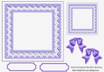 Lovely purple/white polkadot with lace & bows 7x7 card front/insert