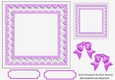 Lovely lilac/white polkadot with lace & bows 7x7 card front/insert